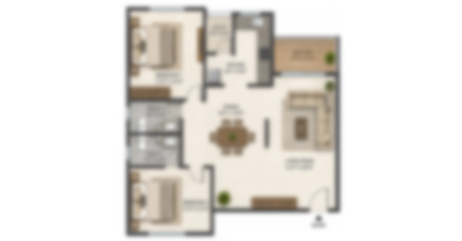Skyline Aranyam Kharghar 2 BHK Floor Plan