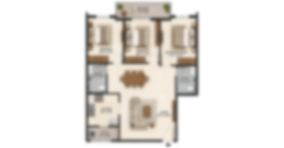 Skyline Aranyam Kharghar 3 BHK Floor Plan